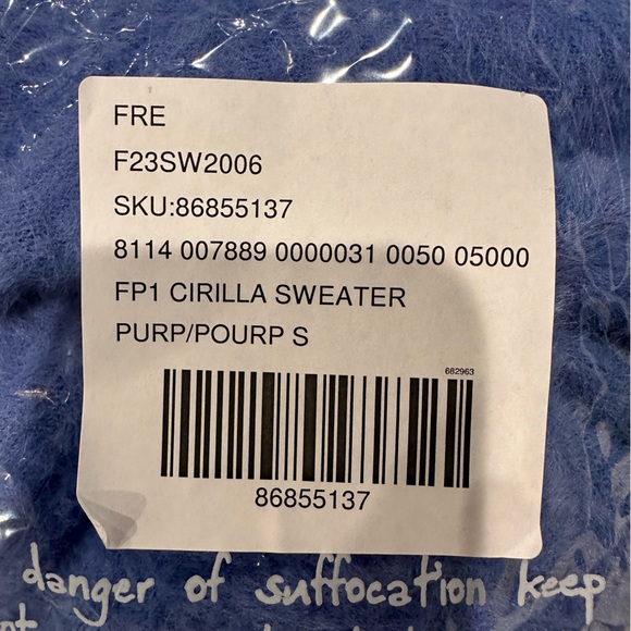 NWT Free People / FP One Cirilla sweater in Blue Iris / new;flawless - Picture 12 of 16